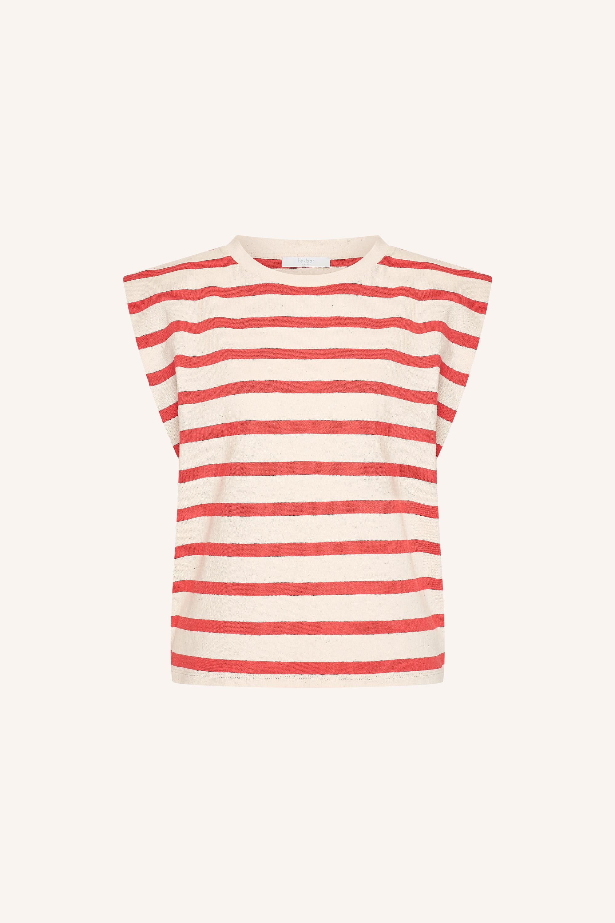 By-Bar Diede Stripe Top Damen weiß-rot